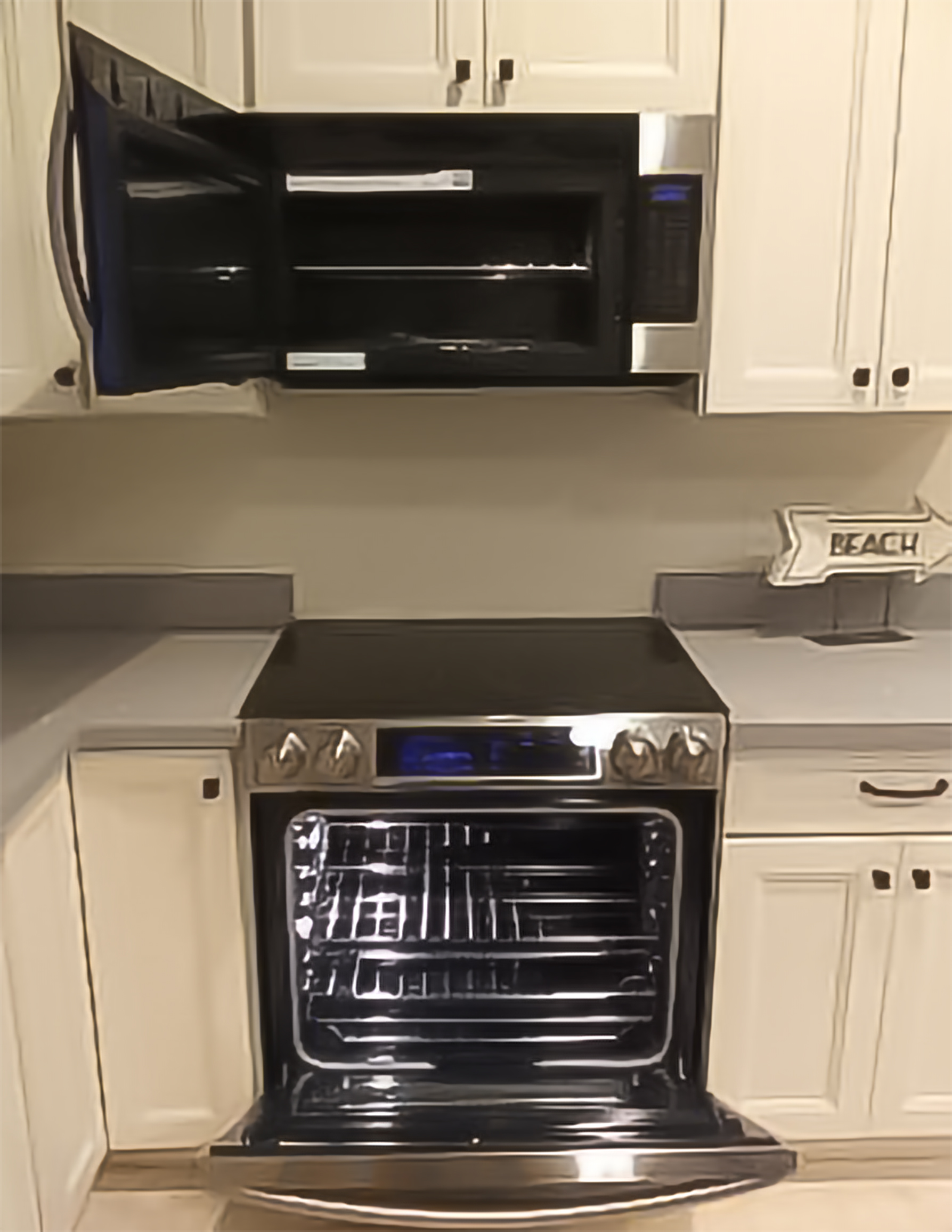 Spotless microwave and oven — vacation rental cleaning
